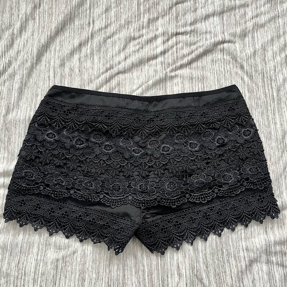 Xtaren Shorts Xtaren Black Embroidered Tiered Shorts Poshmark